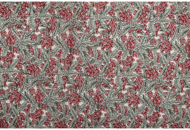 Tissu Popeline Coton Imprimé Grappy Rouge -Au Mètre