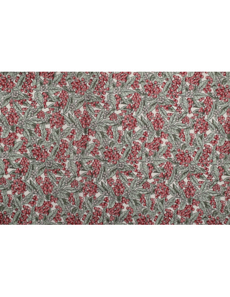 Tissu Popeline Coton Imprimé Grappy Rouge -Au Mètre