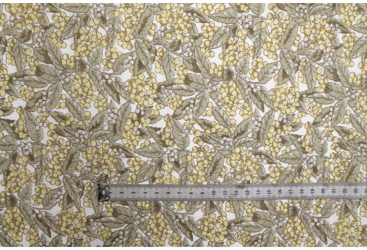 Tissu Popeline Coton Imprimé Grappy Jaune Paille -Au Mètre