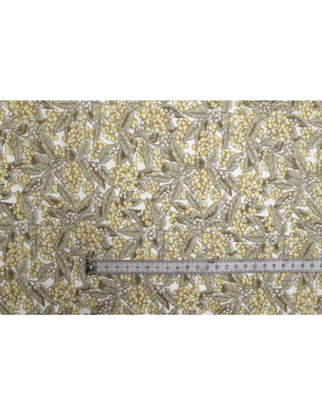 Tissu Popeline Coton Imprimé Grappy Jaune Paille -Au Mètre