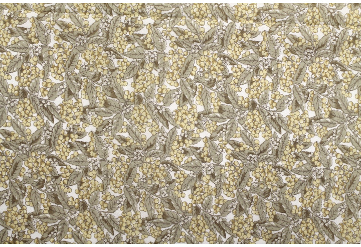 Tissu Popeline Coton Imprimé Grappy Jaune Paille -Au Mètre