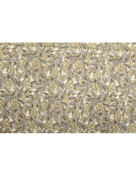 Tissu Popeline Coton Imprimé Grappy Jaune Paille -Au Mètre