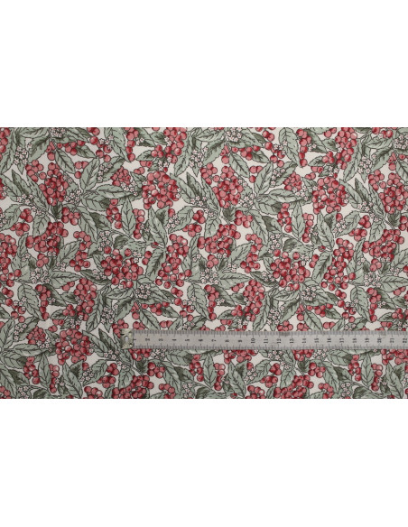 Tissu Popeline Coton Imprimé Grappy Rouge -Au Mètre