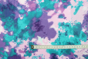 Tissu Popeline Coton Imprimé Paint Violet -Au Mètre 2