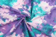 Tissu Popeline Coton Imprimé Paint Violet -Au Mètre