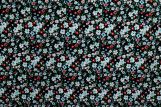 Tissu Popeline Coton Imprimé Fleur Katia Turquoise -Au Mètre