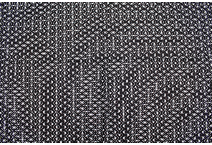 Tissu Cretonne Coton Imprimé Taki Noir -Au Mètre