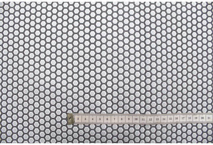 Tissu Cretonne Coton Imprimé Ruche Gris -Au Mètre