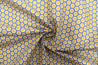 Tissu Cretonne Coton Imprimé Ruche Moutarde -Au Mètre