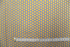 Tissu Cretonne Coton Imprimé Ruche Moutarde -Au Mètre 2