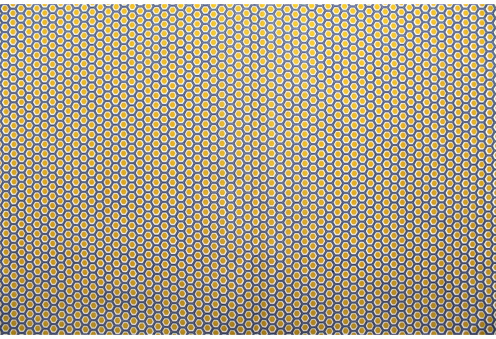Tissu Cretonne Coton Imprimé Ruche Moutarde -Au Mètre