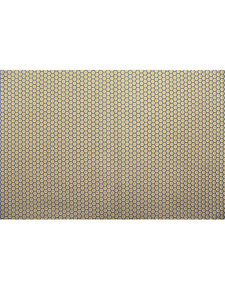 Tissu Cretonne Coton Imprimé Ruche Moutarde -Au Mètre
