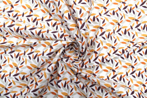 Tissu Cretonne Coton Imprimé Pastilles Orange -Au Mètre
