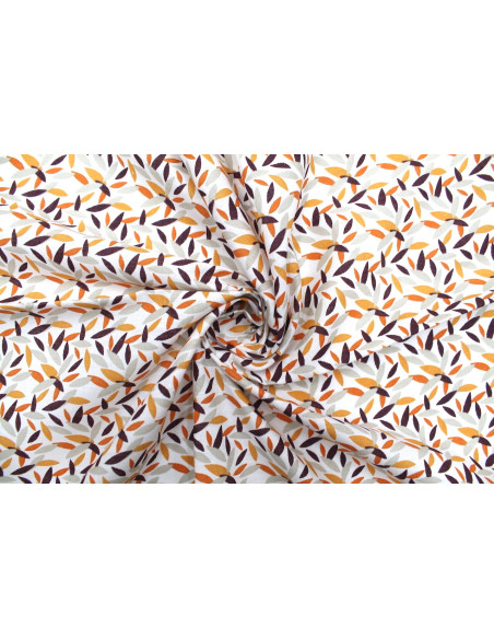 Tissu Cretonne Coton Imprimé Pastilles Orange -Au Mètre