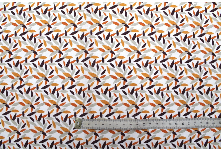 Tissu Cretonne Coton Imprimé Pastilles Orange -Au Mètre