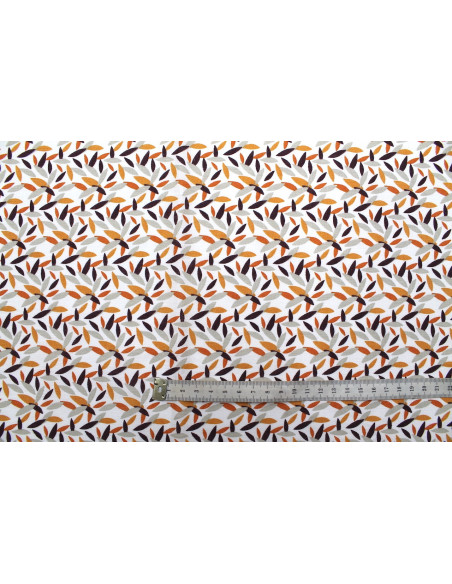 Tissu Cretonne Coton Imprimé Pastilles Orange -Au Mètre