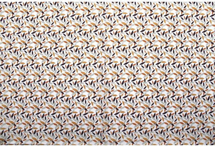 Tissu Cretonne Coton Imprimé Pastilles Orange -Au Mètre
