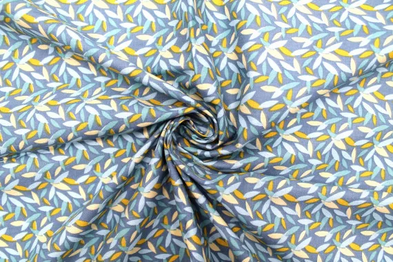 Tissu Cretonne Coton Imprimé Pastilles Bleu -Au Mètre