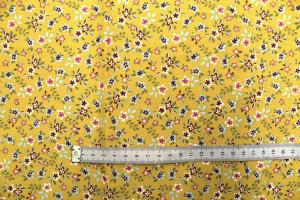 Tissu Cretonne Coton Imprimé Fleur Milla Moutarde -Au Mètre 2