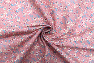 Tissu Cretonne Coton Imprimé Fleur Milla Rose -Au Mètre