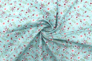 Tissu Cretonne Coton Imprimé Fleur Milla Bleu -Au Mètre