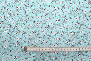 Tissu Cretonne Coton Imprimé Fleur Milla Bleu -Au Mètre 2