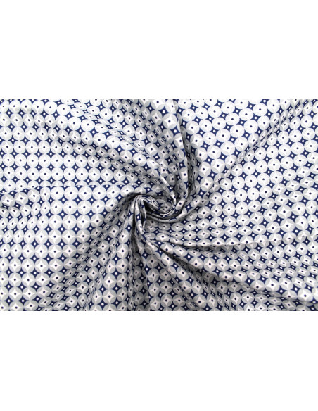 Tissu Cretonne Coton Imprimé Figures Gris -Au Mètre