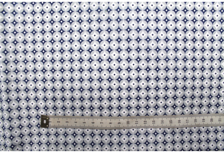 Tissu Cretonne Coton Imprimé Figures Gris -Au Mètre