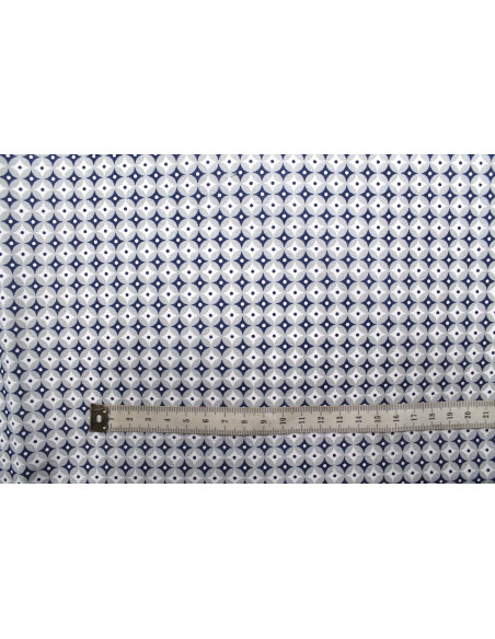 Tissu Cretonne Coton Imprimé Figures Gris -Au Mètre