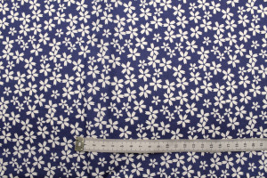 Tissu Cretonne Coton Imprimé Fleur Fresia Bleu -Au Mètre 2