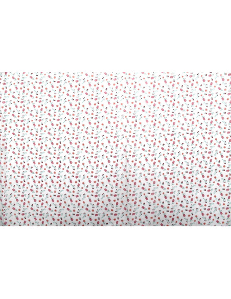Tissu Cretonne Coton Imprimé Fleur Grena Rose -Au Mètre