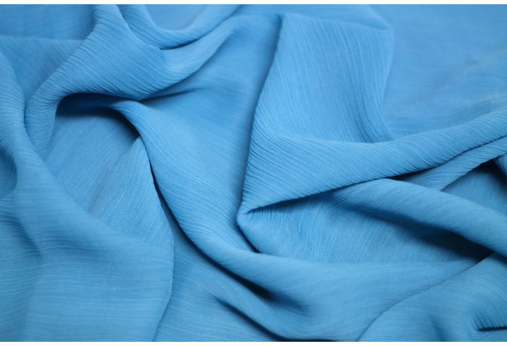 Tissu Mousseline Froissée Turquoise -Au Mètre