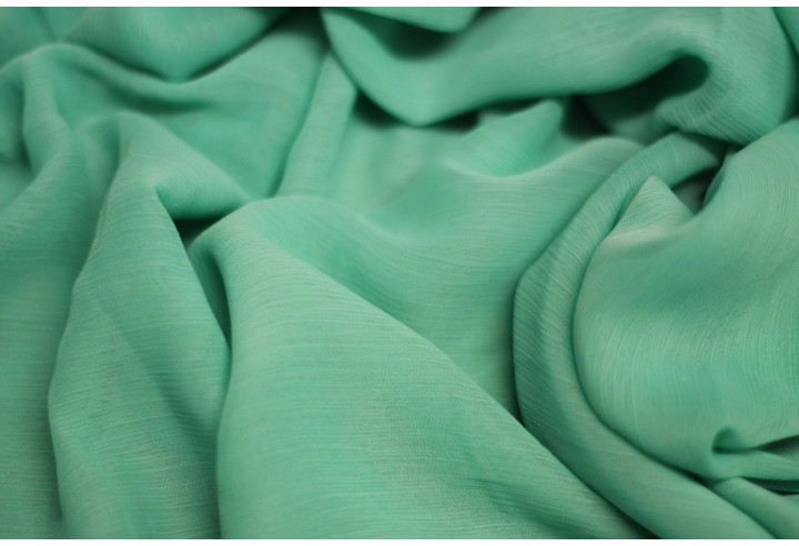Tissu Mousseline Froissée Lagon -Au Mètre