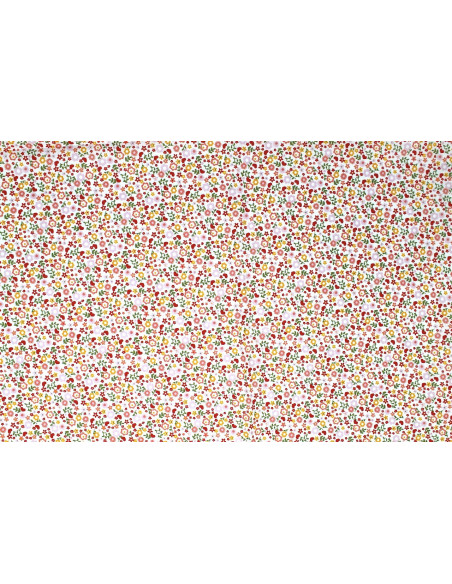 Tissu Cretonne Coton Imprimé Fleur Talia Rose -Au Mètre