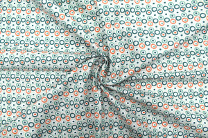 Tissu Cretonne Coton Imprimé Ronds Gris -Au Mètre