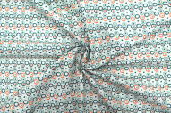 Tissu Cretonne Coton Imprimé Ronds Gris -Au Mètre