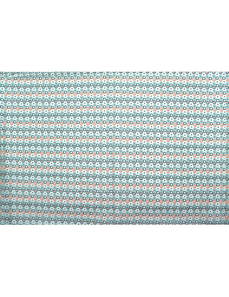 Tissu Cretonne Coton Imprimé Ronds Gris -Au Mètre