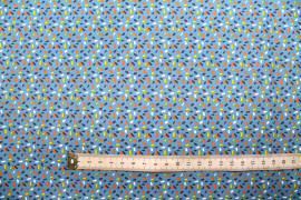 Tissu Cretonne Coton Imprimé Néon Bleu -Au Mètre
