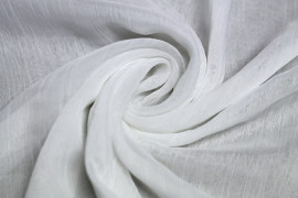 Tissu Mousseline Froissée Blanc -Au Mètre