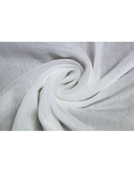 Tissu Mousseline Froissée Blanc -Au Mètre