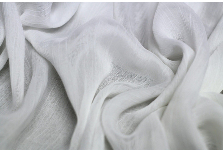 Tissu Mousseline Froissée Blanc -Au Mètre