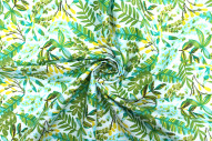 Tissu Cretonne Coton Imprimé Forêt Bleu -Au Mètre