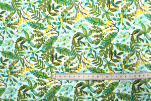 Tissu Cretonne Coton Imprimé Forêt Bleu -Au Mètre 2