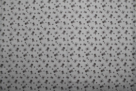 Tissu Cretonne Coton Imprimé Tête de Mort Gris foncé -Au Mètre