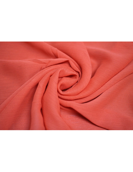 Tissu Mousseline Froissee Orange -Au Metre