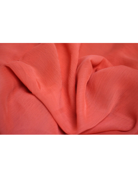 Tissu Mousseline Froissee Orange -Au Metre
