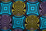 Tissu Coton Africain Wax Disco Turquoise -Au Mètre
