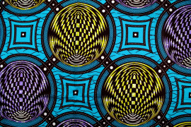 Tissu Coton Africain Wax Disco Turquoise -Au Mètre
