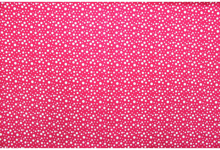 Tissu Popeline Coton Imprimé Bulles Fuchsia -Au Mètre
