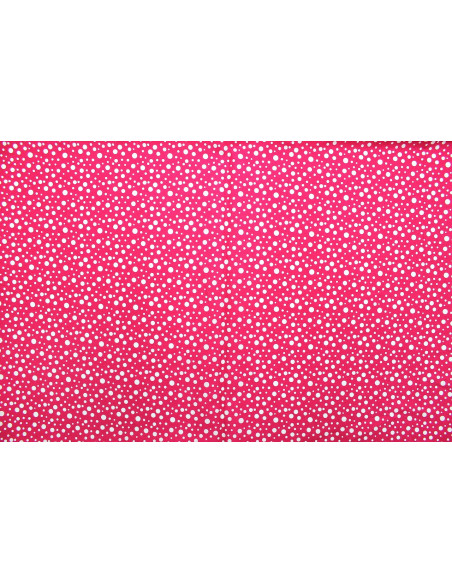Tissu Popeline Coton Imprimé Bulles Fuchsia -Au Mètre